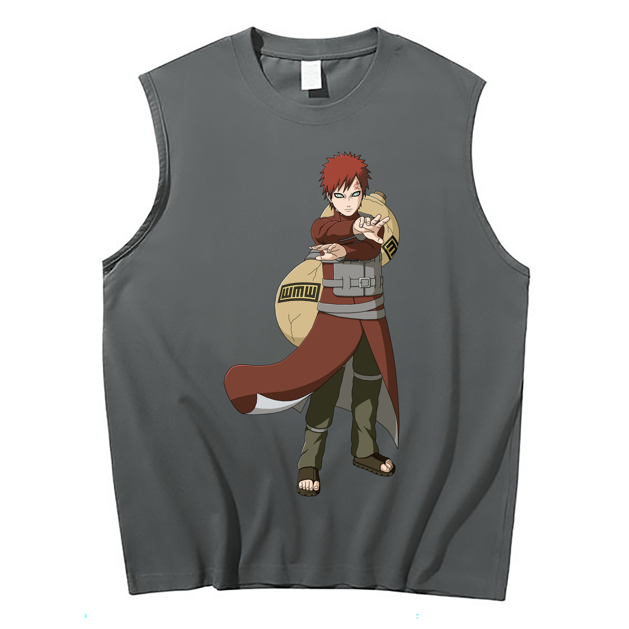 （画像用） NARUTO -ナルト- ガアラ Gaara コットン100％タンクトップ（フロントプリント）